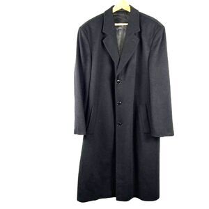 Faconnable Men's Black 100% Cashmere Long Coat Size 52R EU/ 42R US